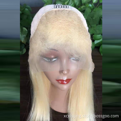 Reine 13x4 Lace Frontal 613 Straight  Wigs 613 Blonde Malaysian Lace Front Human Hair Wigs Blonde 613 Short Bob Lace Wigs